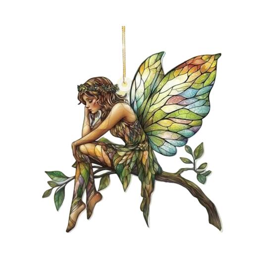 Platta akrylhänge med djur, färgglada solfångare för fönsterhänge, julgranspynt, trädgårdsdekoration, handgjord present till fjärilsälskare