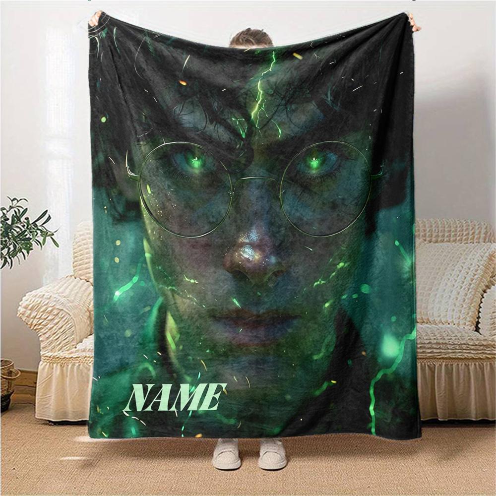 Custom Name Wizard's Ancient Wisdom blanket for Couch & Bed, Plush Cozy Fuzzy Blanket Super Soft & Warm Blankets for Fall and Winter. 090890