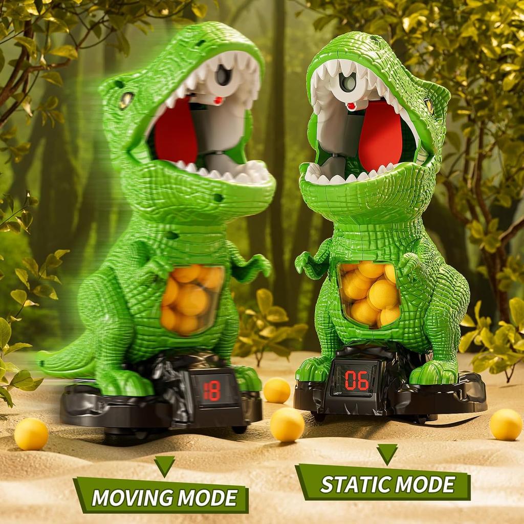 Dinosaur Shooting Boy Toys for Kids Age 3 4 5 6 7 8 - Moveable Shooting Game with Scoreboard, Light and Sound, 12 Foam Balls, Boy Toddler Toys 5-7 6