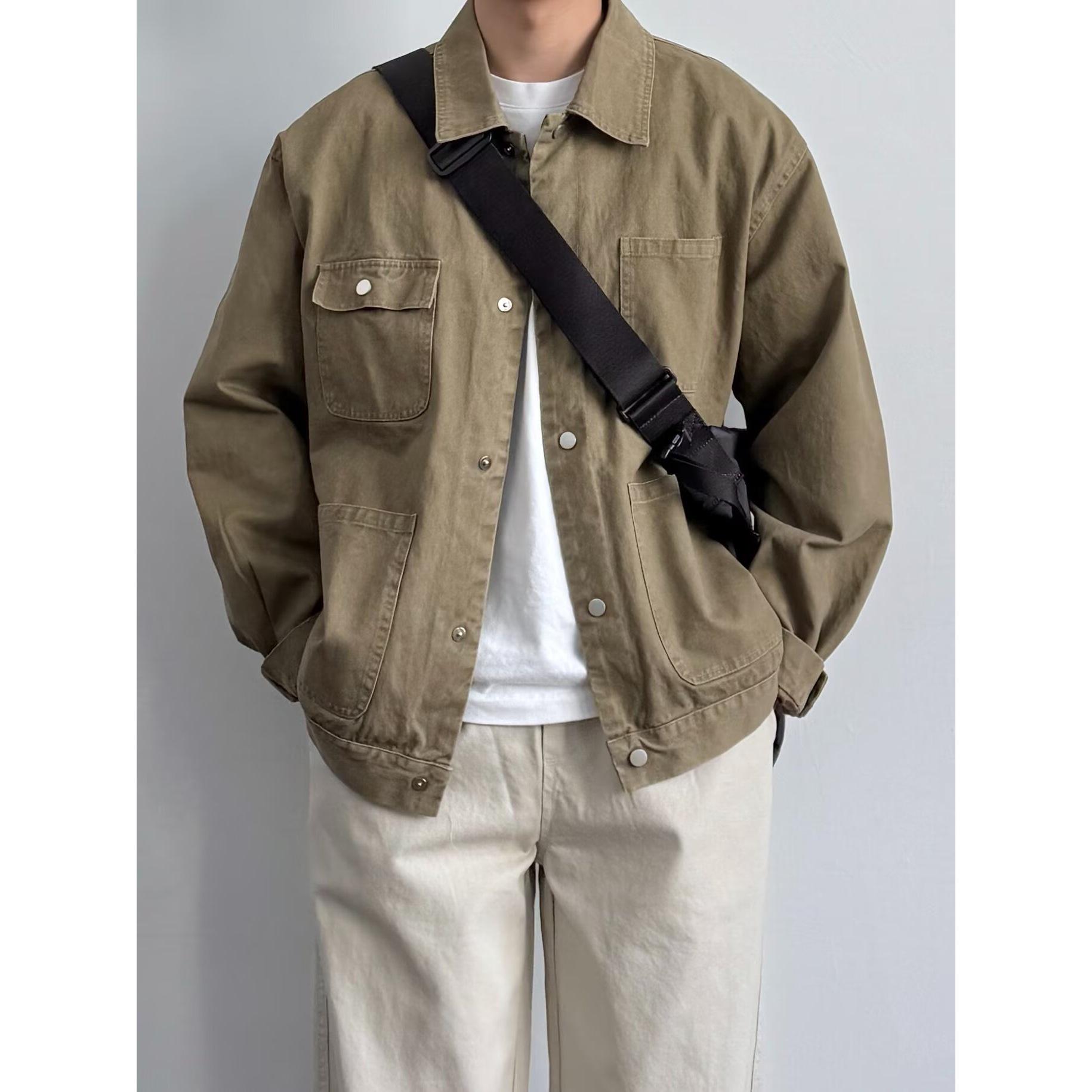 Unisex Japanese Retro Multi-Pocket Lapel Jacket - New Spring Arrival 2XL