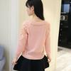 Sexy Hollow Out Knitwear Women's Loose Long Sleeve Short Tops Spring   Autumn Fashion Openwork Lace Sweater Commuting