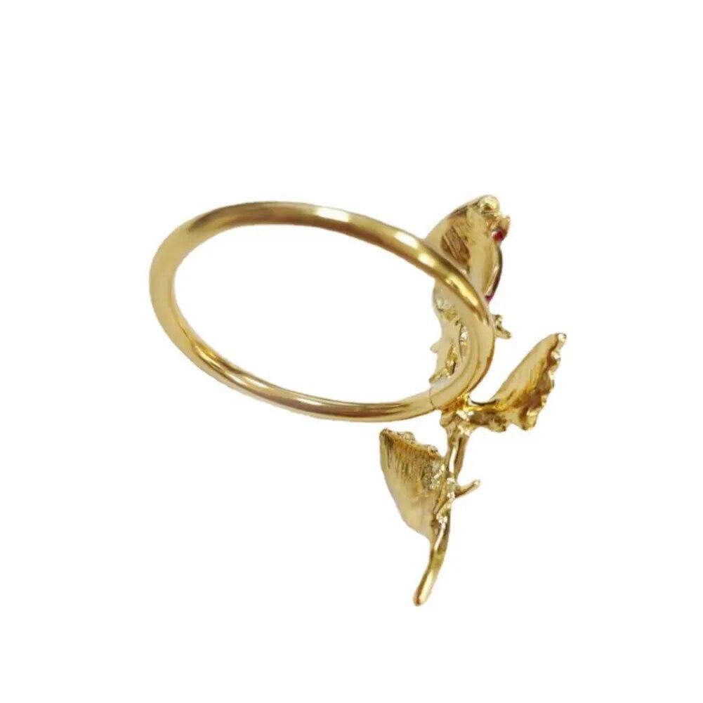 1pcs Valentine Day Rose Flower Napkin Rings Wedding Dinner Home Napkin Holder Rings Hotel Banquet Table Decoration Supplies