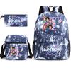 3Pcs/set 26 English Letter Printed Large Capacity Bookbag Backpack with Shoulder Bag Pencil Case for Teenager Student Boy Girl School Bag Kid Gift