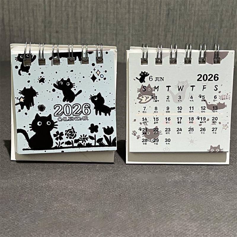 2026 Mini Desk Calendars Cute Butterfly Horse Design Paper Monthly Planner Daily Office & Personal Planning Cute Desk Decor