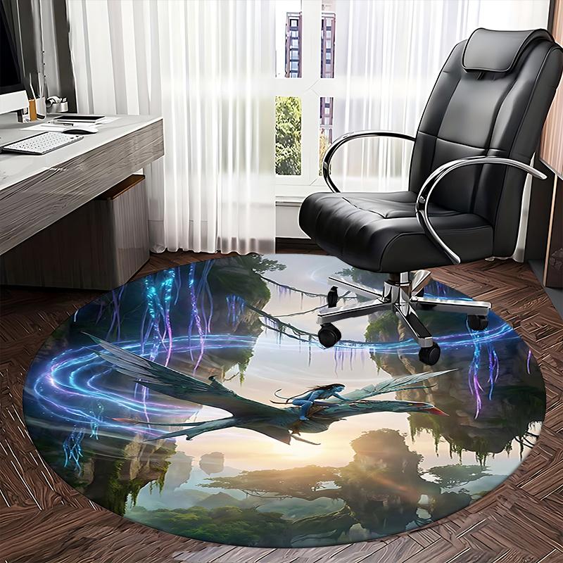 Avatar Inspired Fantasy World Chair Mat   Round Carpet for Home Decor, Office Use, Gift Idea   Fits s0197b