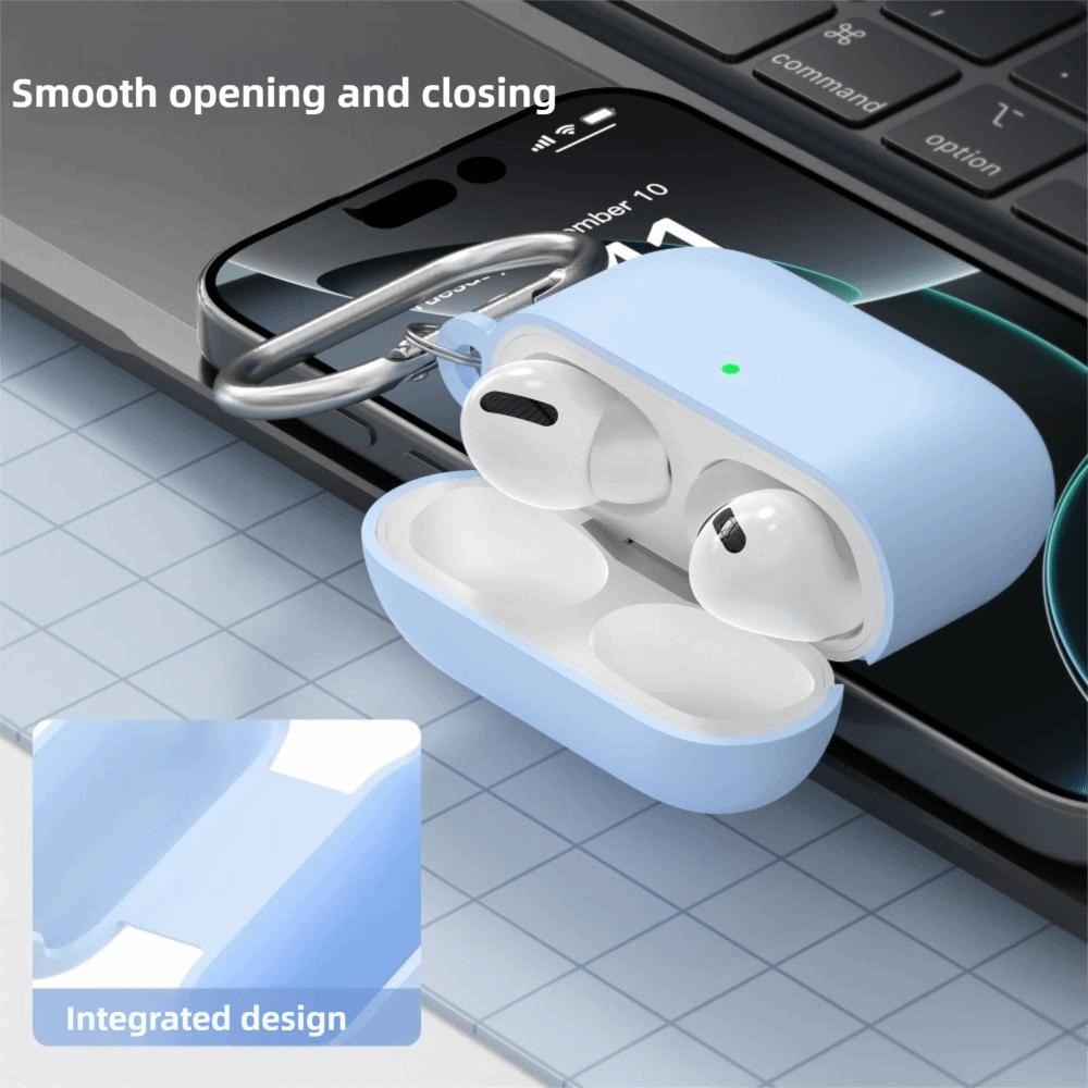Anti-fall Earphone Case with Carabiner Dustproof Earbuds Cover Shockproof Anti Scratch Charging Box Shell for AirPods Pro 3