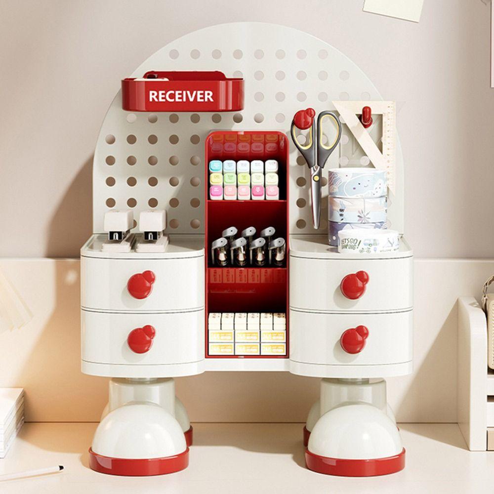 With Drawer Desktop Storage Rack Multi Functional Desktop Organizer Desk Shelf  Desktop Use