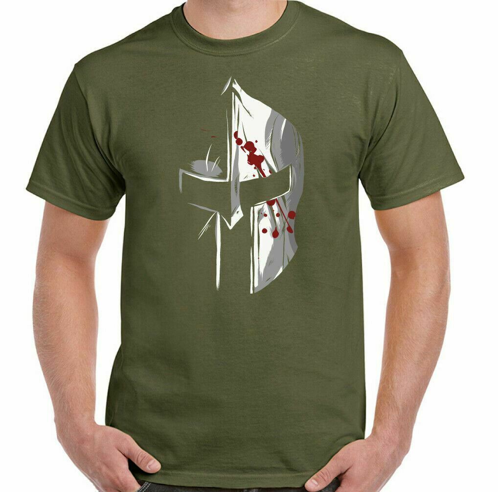 GYM TSHIRT Spartan Helmet Training Top Bodybuilding Weightlifting MMA Tee