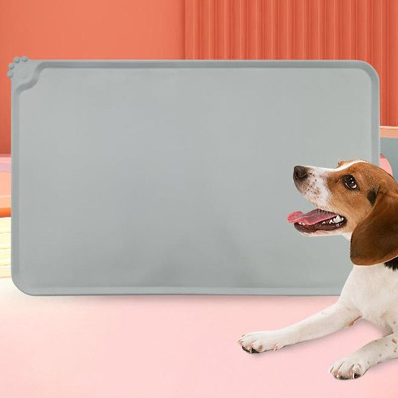 Silicone Pet Food Mat With High Lips Non-Stick Waterproof Pet Food Feeding Pad