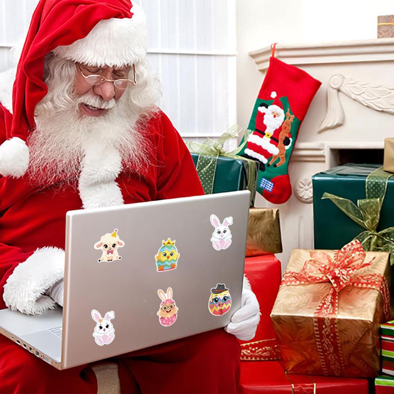 8/16 Sheets Cartoon Easter Eggs Puzzle Stickers Make Your Own Kawaii Chick Cow Rabbit Decals Children Jigsaw Toys For Kids Gift