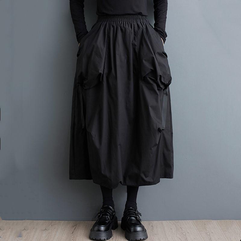 Plus größe Hohe taille vintage Frühling Sommer herbst beiläufige lose lange für frau röcke frauen rock