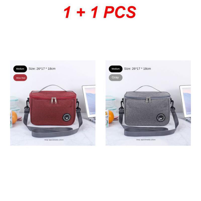 S/M/L New Portable Lunch Bag Food Thermal Box Waterproof Office Cooler Lunchbox With Shoulder Strap Insulated Case