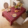 Red And Green Plaid Tablecloth Cotton And Linen Art Table Cloth Christmas Party Decorative Cloth Rectangular Tablecloth Cover Cloth