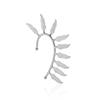 Metal Feather Ear Hanging, Integrated Ear Clips Without Ear Piercings, Exaggerated Design Earrings