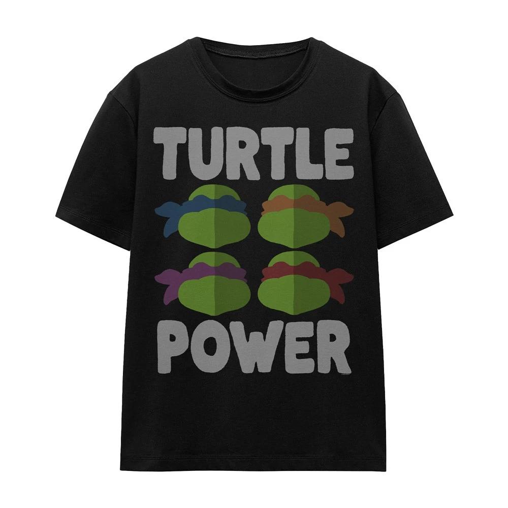 

Женская футболка TMNT Черепашья Сила Лица, S-2XL, Черная 4XL