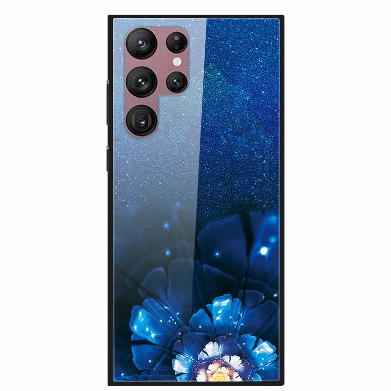 For Samsung Galaxy S22 Ultra 5G Phone Case Tempered Glass Back Cover Hard Case For Samsung  S22 Plus S 22 Capa Shell Funda Coque