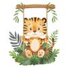 Fun-f160 Cartoon Tiger Swing Children's Bedroom Living Room Home Beautification Wall Sticker