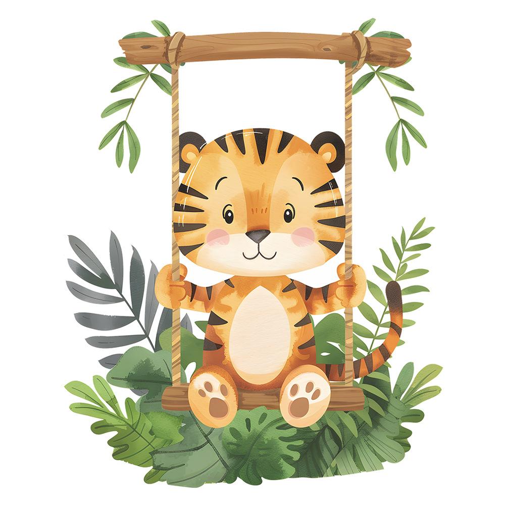 Fun-f160 Cartoon Tiger Swing Children's Bedroom Living Room Home Beautification Wall Sticker