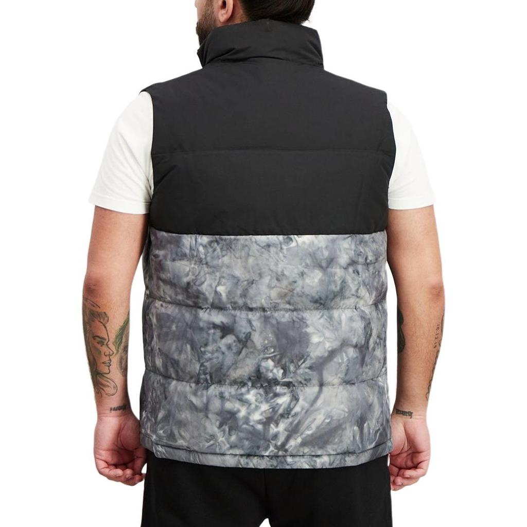 adidas Tiedye Down Vest High Collar Padded Winter Men Vest Black Grey GE9985