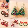 Creative New Best-selling Elk Christmas Tree Cartoon Bells Santa Claus Earrings Ladies Fashion Jewelry Pendientes Festival Gifts