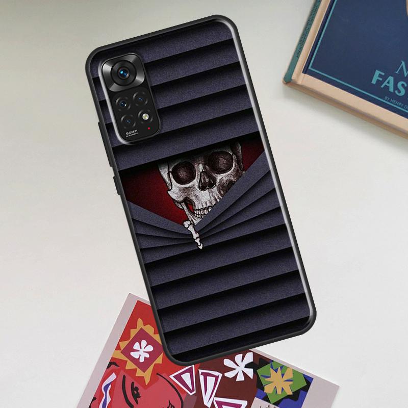 Cool Spooky Skull Face Case For Xiaomi Redmi Note 12 Pro Plus 8 9 10 11 Pro 8T 9S 10S 11S 12S 9C 10A 10C 12C Cover