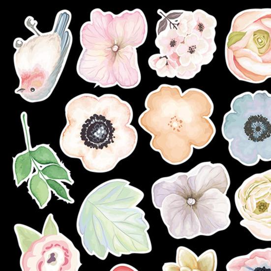 50 ks květinové nálepky Vodotěsné opakovaně použitelné nálepky na scrapbooking