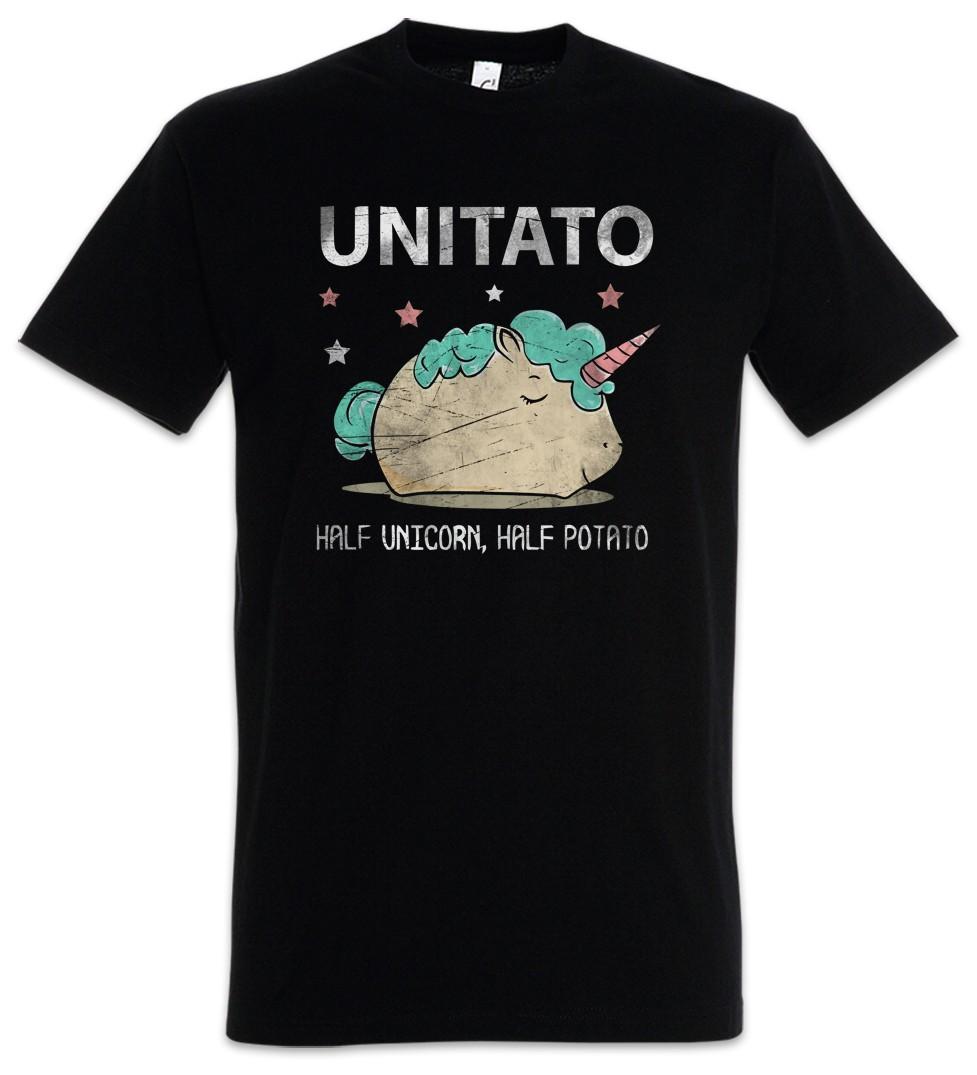 

Unitato Mens T-Shirt Mens Womens Tees Top Unicorn Potato Unicorn Rainbow Rainbow Potato Fun 4XL