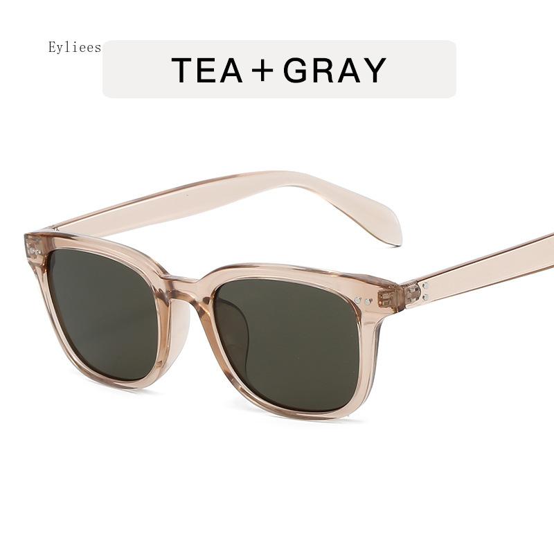 New Ins Popular Fashion Square Candy Color Sunglasses Women Blue Vintage Rivets Men Shades UV400 Gafas