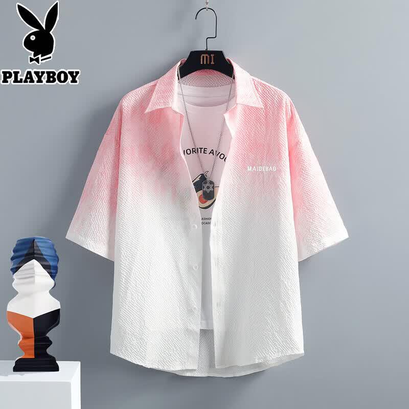 

PLAYBOY Men s Seersucker Casual Shirt M