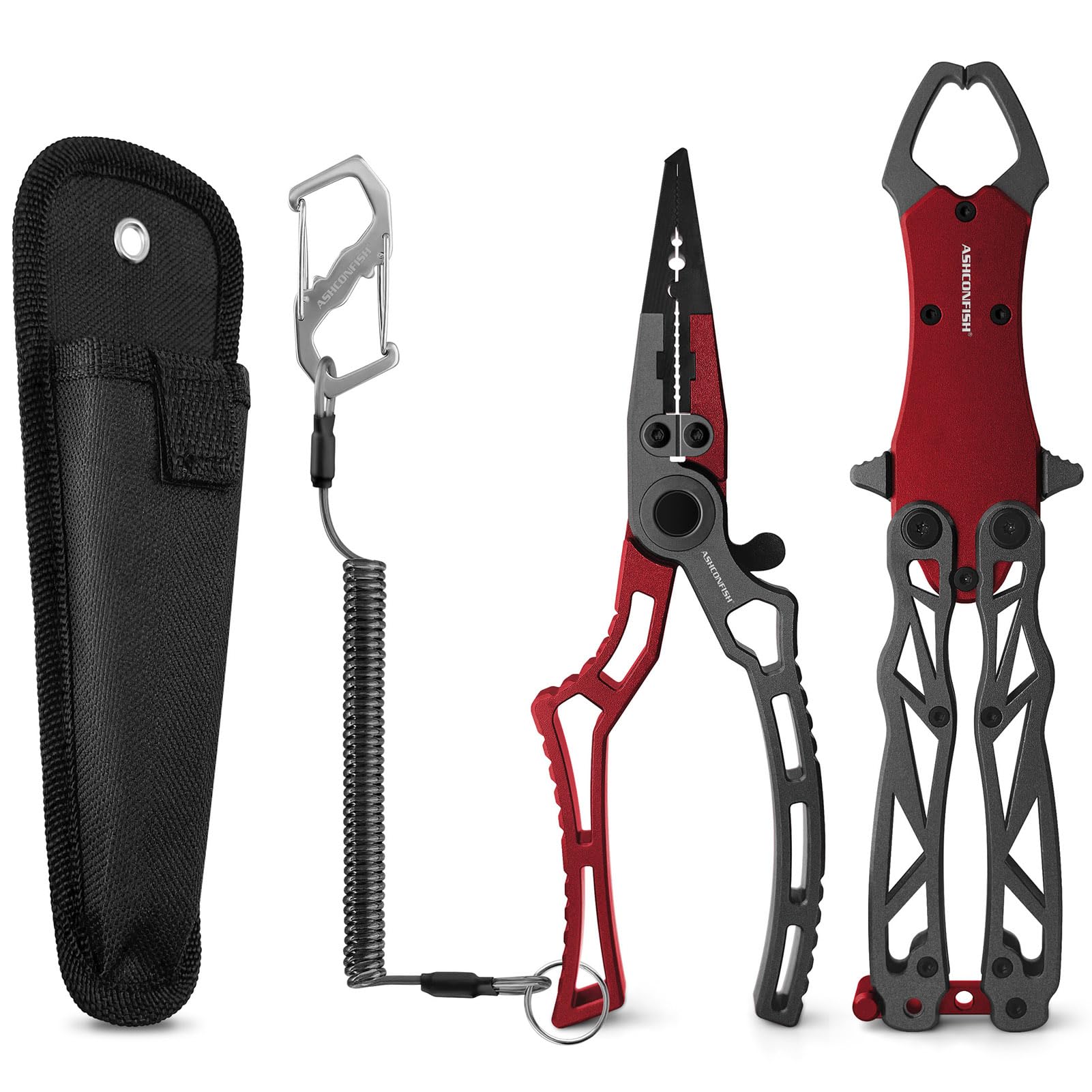 

ASHCONFISH Рыбалка Плетеный шнур PE Легкий Анодированный Алюминий Компактный Рыболов с Веревкой и Утеря для Морской Прудовой и Подледной Рыбалки Рукоятка, Резак, Сплав,