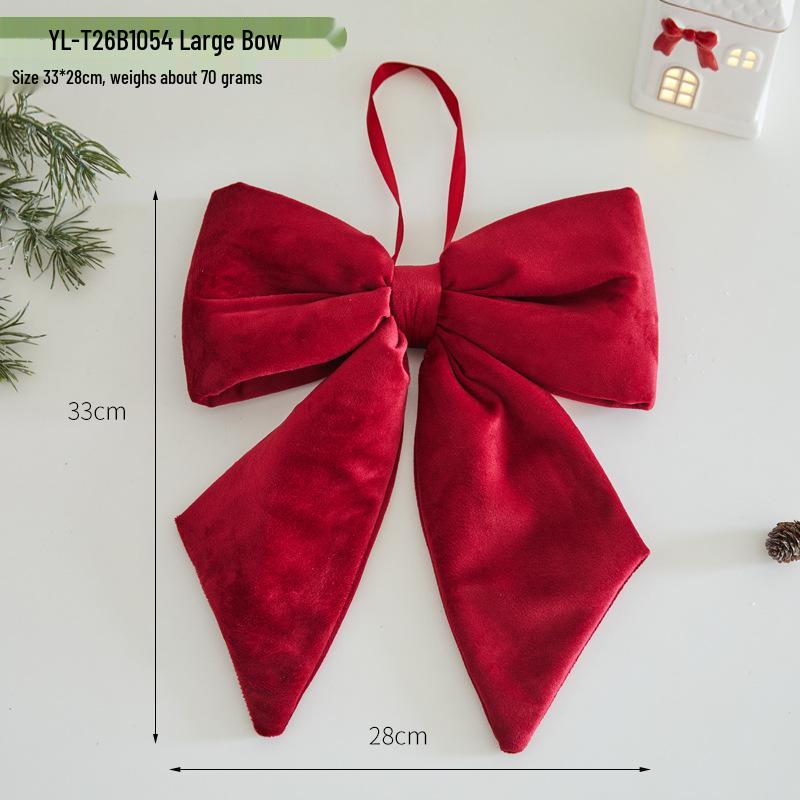 Red Christmas Bow Plush Hanging Tree Ornament