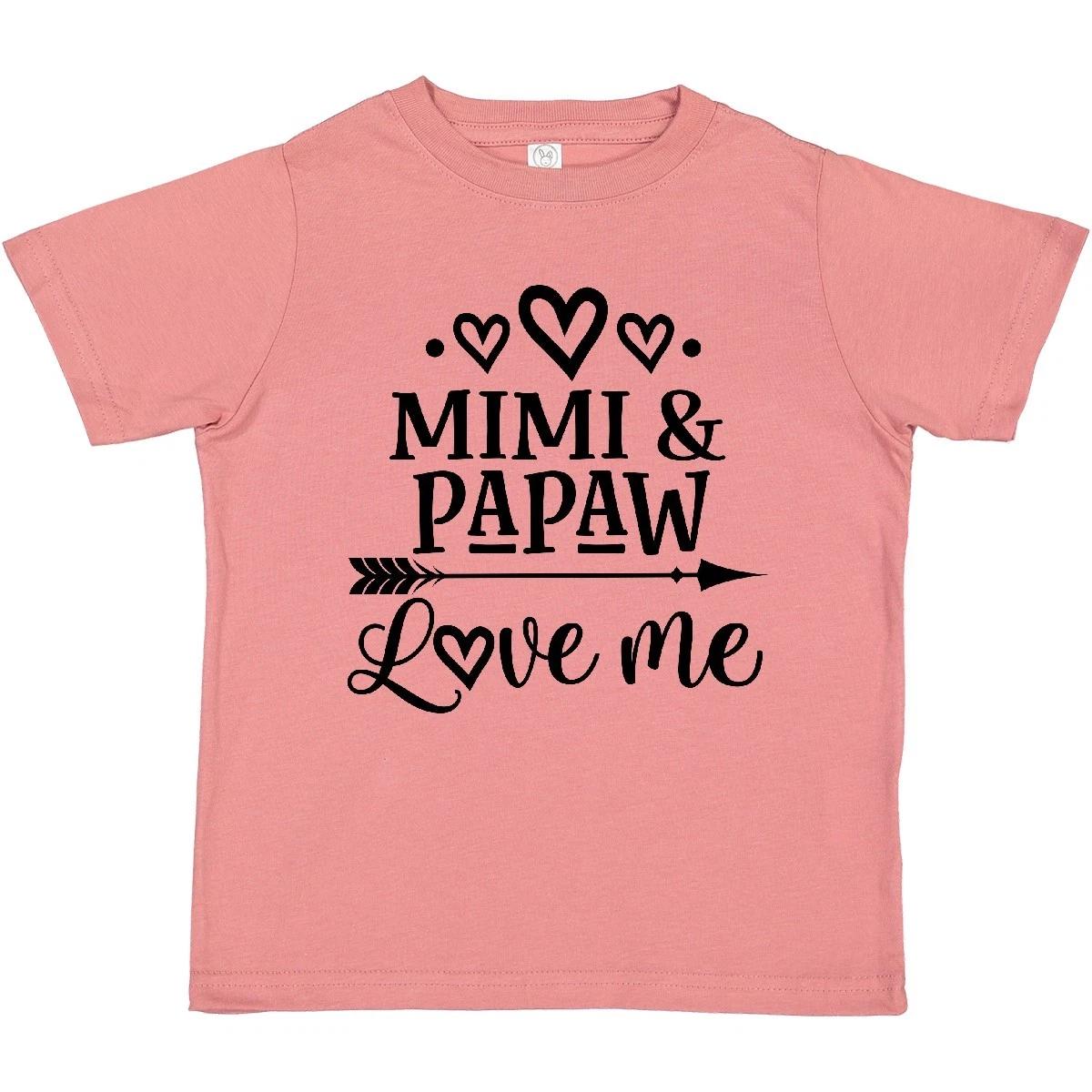 Inktastic Mimi And Papaw Love Me Toddler T-Shirt Grandkids Grandchild Clothes 120