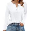 Dámské tričko Jednobarevné Knoflíkové Dlouhý rukáv Denní Víkendová Móda Základní Véčkový výstřih Běžný Top