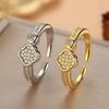 Korean Style Diamond Flower Zirconia Women's Luxury Adjustable Open Ring