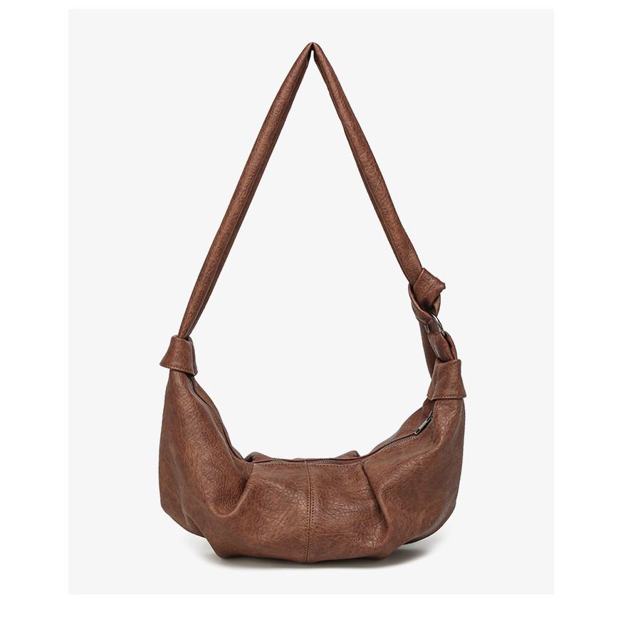 IELGY Ladies Dumpling Bag Soft Leather Diagonal All-Match Casual Large Capacity