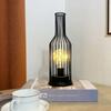 1PC Creative Night LampNordic Wind LED Iron Glass Red Bottle For Room Bedroom Living Room Bedside Table Lamp  Decorative Lights