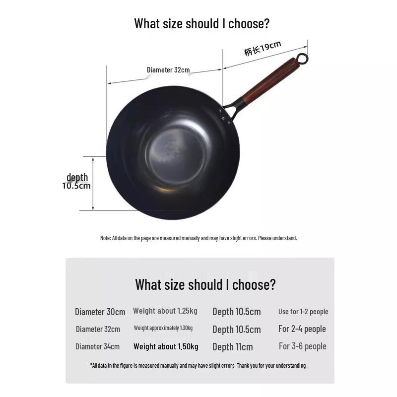 ZISIZ Hand-Forged Nitrided Flat-Bottom Wok