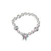 Exquisite Chinese-Style Enamel Butterfly Bracelet In Silver-Plated White Copper