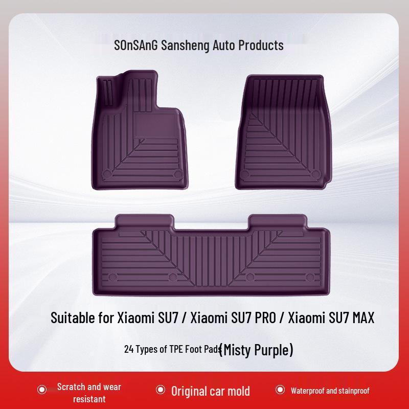 Custom TPE Car Floor Mats for Xiaomi SU7/SU7 Pro/Max - Five-Seater Interior Upgrade