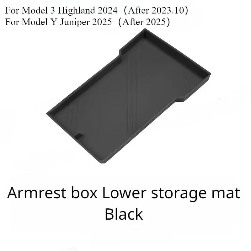 For Tesla Model Y Juniper Model 3 Highland Central Control Storage Pad Silicone Water Cup Mat Armrest Box Lower Pads Accessories
