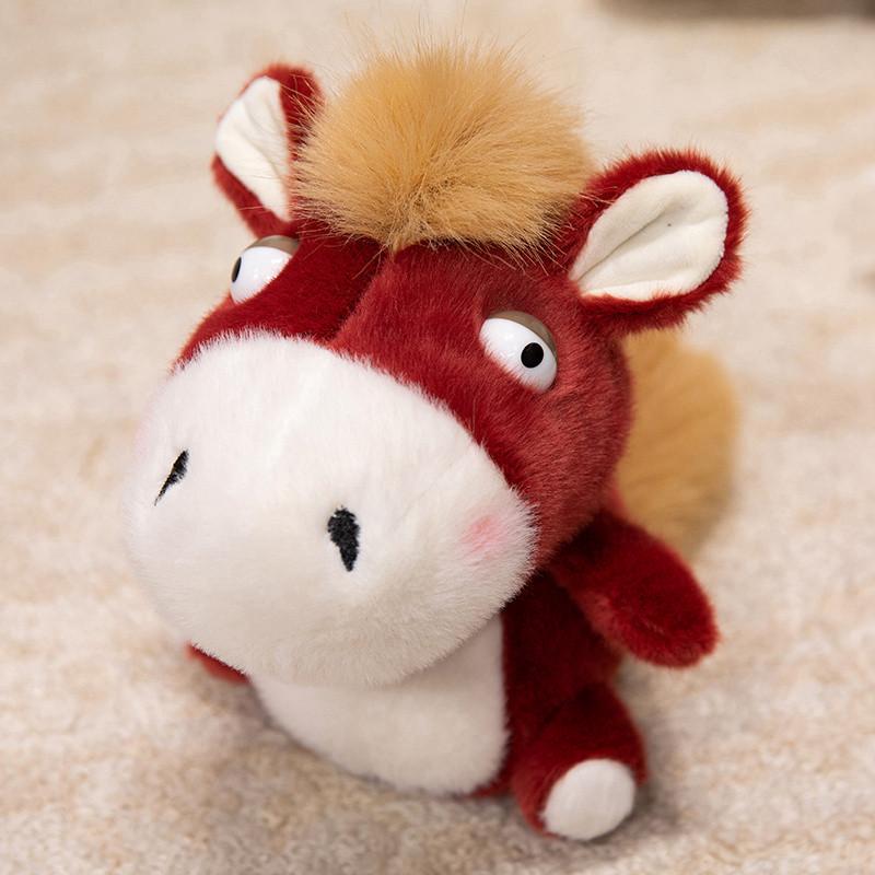 18-25cm Niedliches Buntes Chinesisches Neujahrs Cartoon Pony Plüschtier Mehrfarbig Weiche Stoffpuppe Kinder Geburtstagsgeschenk Schreibtisch Schlafzimmer Dekoration 18cm