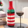 2026 New Wine Bottle Cover Christmas Knit Wine Bottle Decoration Striped Knitting Kitchen Restaurant Creative Wine Bottle Dress