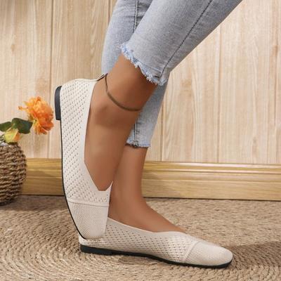 Mode 2024 Dames Casual Enkele Schoenen, Zomer Nieuw Comfortabele en Veelzijdige Loafers met Platte Zool, Ademende Mesh Balletschoenen 36-43