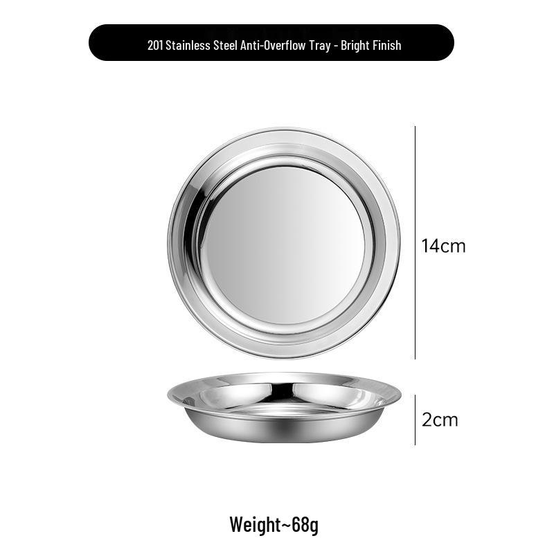 Xuanbo 304 Stainless Steel Anti-overflow Flat-bottom Round Steaming and Prep Plate