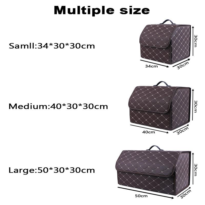 Car Storage Box Large Capacity Car Trunk Organiser Bag Auto Tools Stowing Tidying Leather Folding For Emergency Storage Box