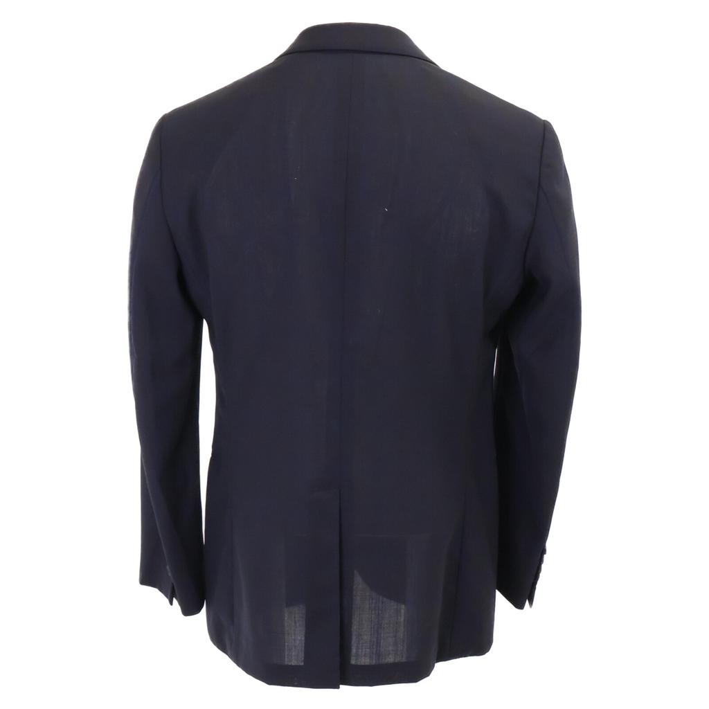 Hermes [Ausgezeichneter Zustand/Inland autorisiert] G19821 Check Wolle Maßjacke Jacke 48 Marine x Khaki Gebraucht