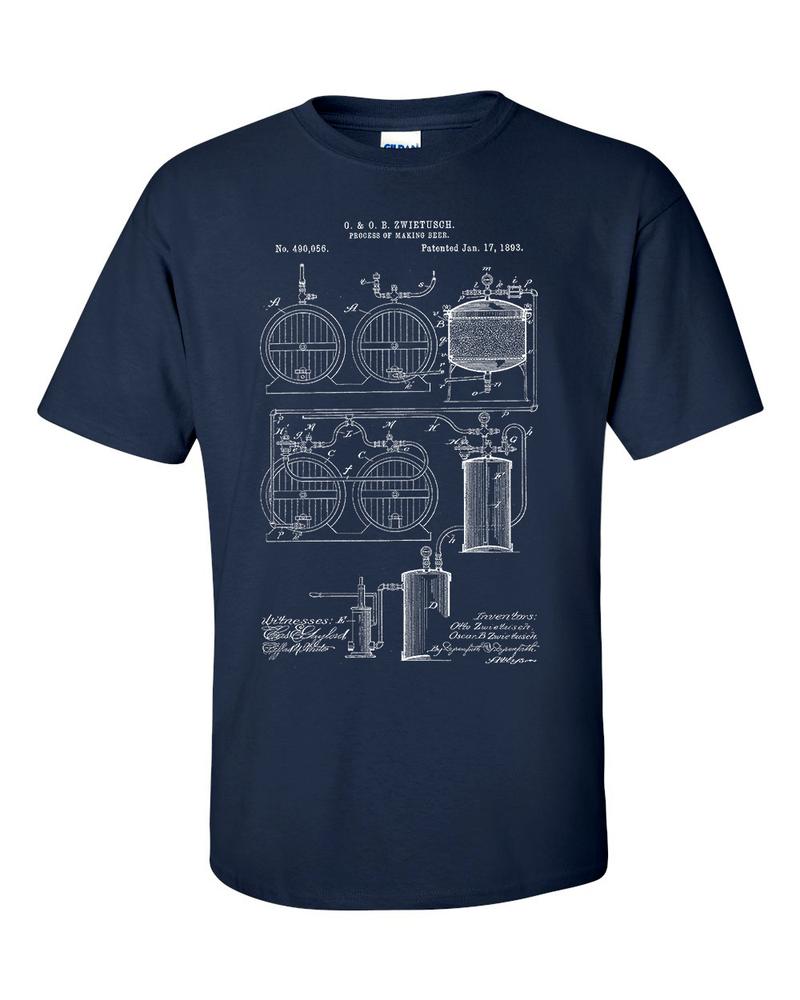 Beer Brewing 1893 Patent Craft Beer Blueprint Homebrew Gift TShirt