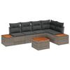 VidaXL Ensemble de canapés de jardin de 6 pièces avec coussins Gris Poly Rattan Acacia 3348090