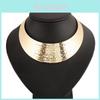 Collier Géométrique en Métal Style Européen Avec Finition Plaqué Électro Pour Femmes Et Hommes