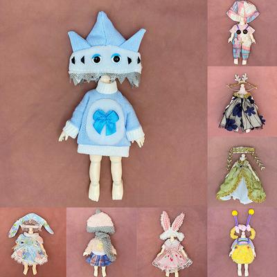 1 Takım Elbise 16-17 Cm Bebek Takım Elbise 1/12 Veya 1/8 Bebek Giydirme Etek 6 Inç